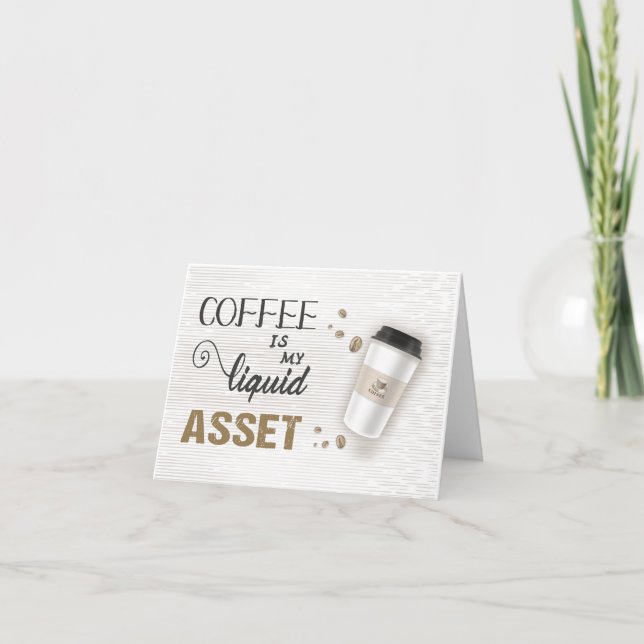 Accounting Coffee Liquid Asset Thank You Card (Front)