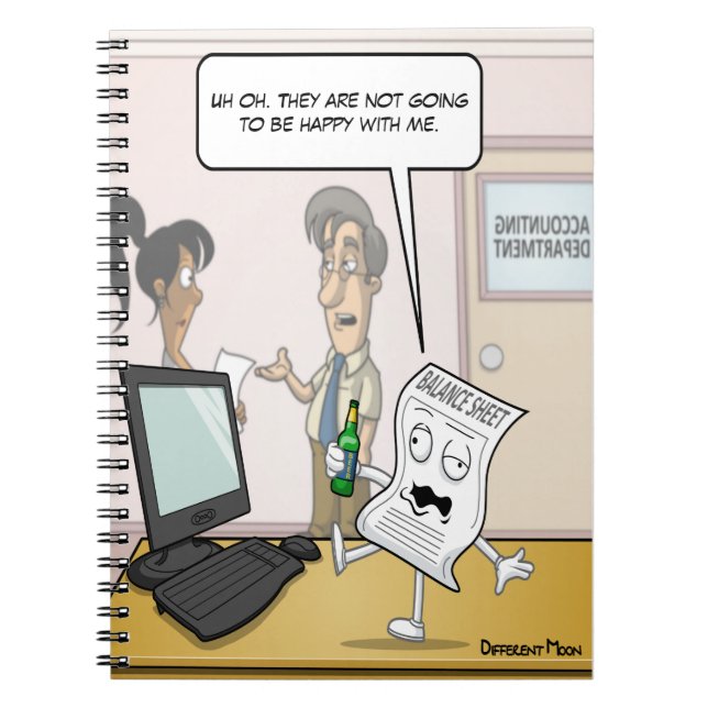 Accounting Drunk Balance Sheet Punny Notebook (Front)