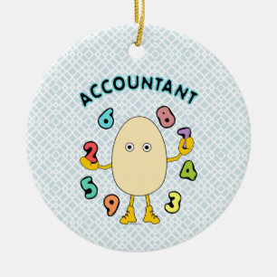 Accounting Egghead Ceramic Tree Decoration