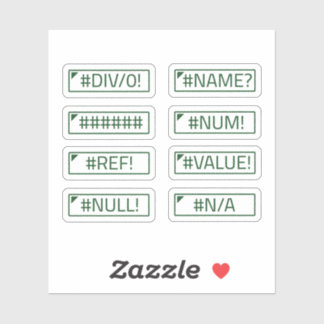 Accounting Excel Errors Messages Bundle Pack of 8