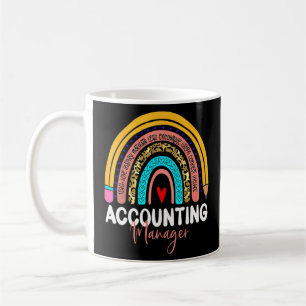 Accounting Manager Leopard Rainbow Accounting Back Coffee Mug