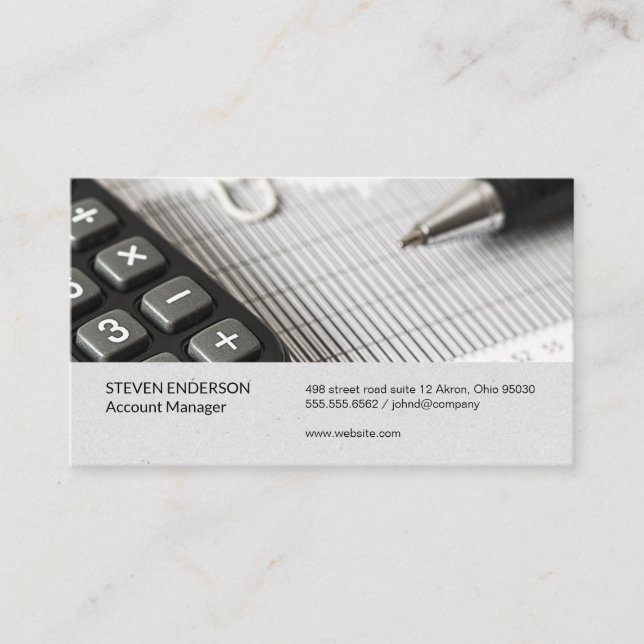Accounting | Money Management | Investments Business Card (Front)
