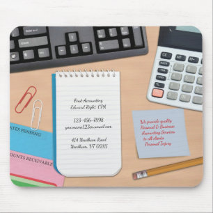Accounting Office Desk Background Mousepad