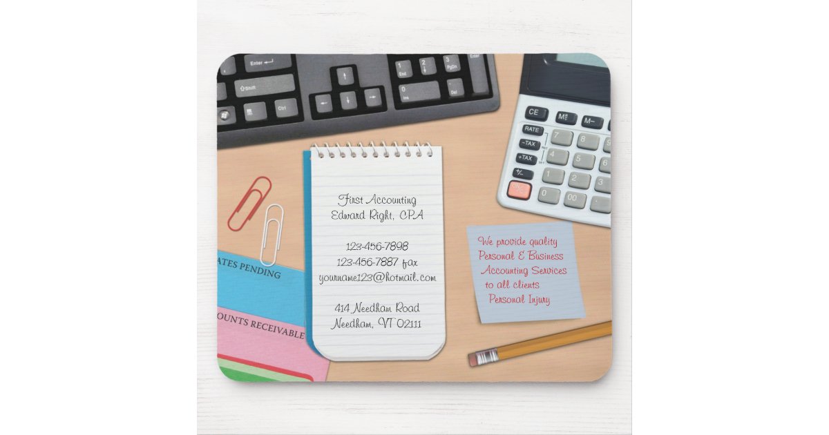 Accounting / Office Desk Background Mousepad Zazzle