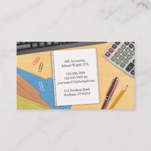 Accounting Office Work Desk Business Card