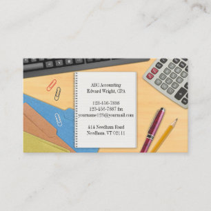 Accounting Office Work Desk Business Card