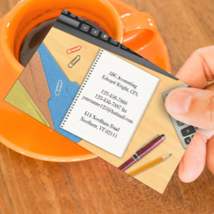 Accounting Office Work Desk Business Card