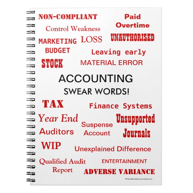 Accounting Swear Words Accountant Joke Gift Idea Notebook (Front)