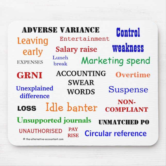 ACCOUNTING SWEAR WORDS Annoying Funny Accountant Mouse Mat (Front)