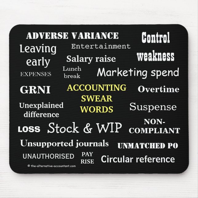 ACCOUNTING SWEAR WORDS Cruel Funny Accountant Gift Mouse Mat (Front)