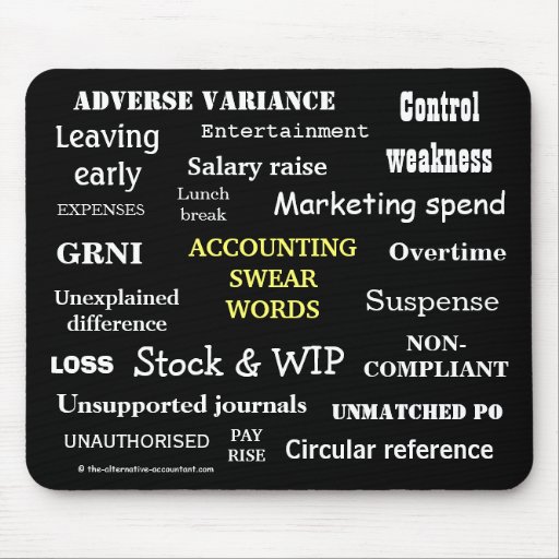 Image of ACCOUNTING SWEAR WORDS Rude Accounting Terms Mouse Mat