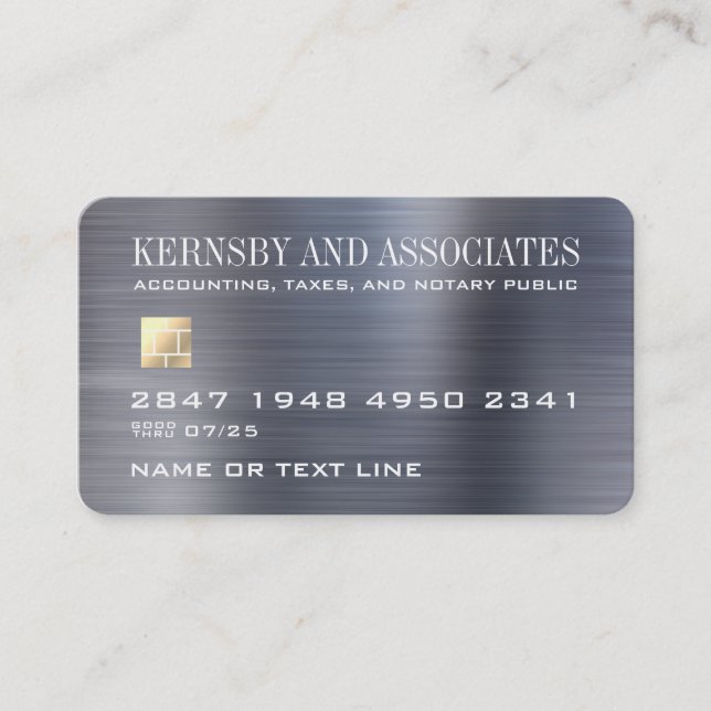 Accounting Tax Notary Credit Card Business Card (Front)