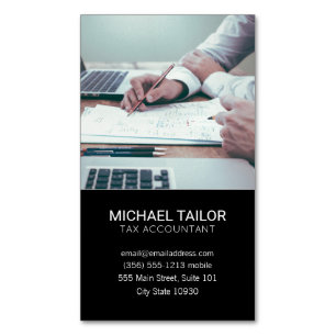 Accounting   Tax Prep Magnetic Business Card