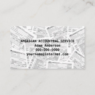 Accounting Tax Service 1040 form Business Card