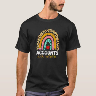 Accounts Administrator Leopard Rainbow Accounting  T-Shirt