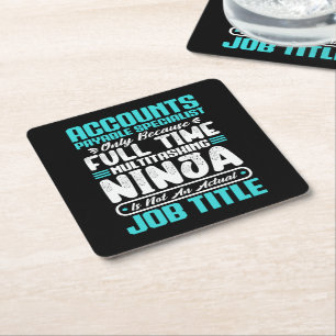 Accounts Payable Specialist Job Title Profession Square Paper Coaster