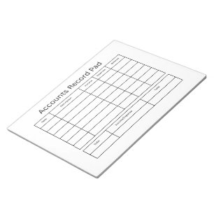 Accounts Record Pad Ledger