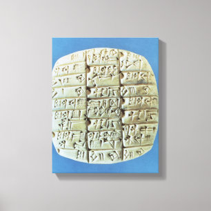 Accounts Table with cuneiform script, c.2400 BC (t Canvas Print