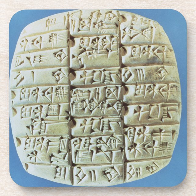 Accounts Table with cuneiform script, c.2400 BC (t Coaster (Front)