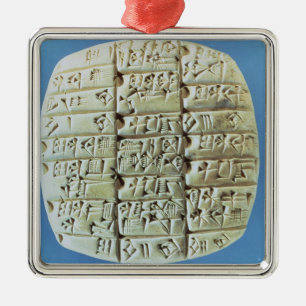 Accounts Table with cuneiform script, c.2400 BC (t Metal Tree Decoration