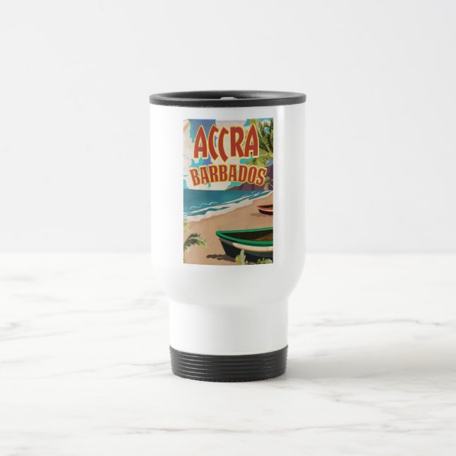 Accra Barbados travel poster Travel Mug (Center)