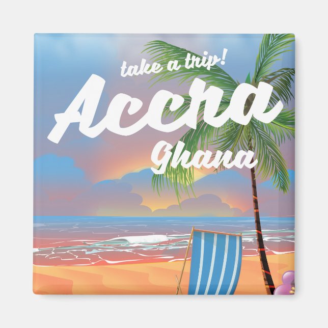Accra Ghana beach travel poster Magnet (Front)