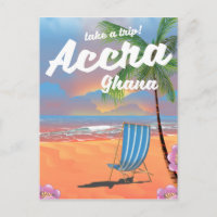 Accra Ghana beach travel poster
