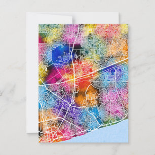 Accra Ghana City Map Postcard