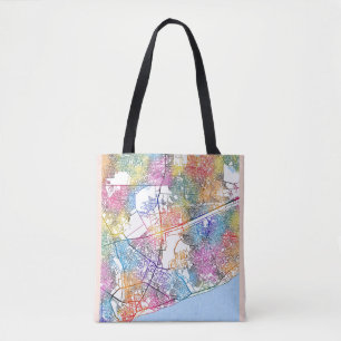 Accra Ghana City Map Tote Bag