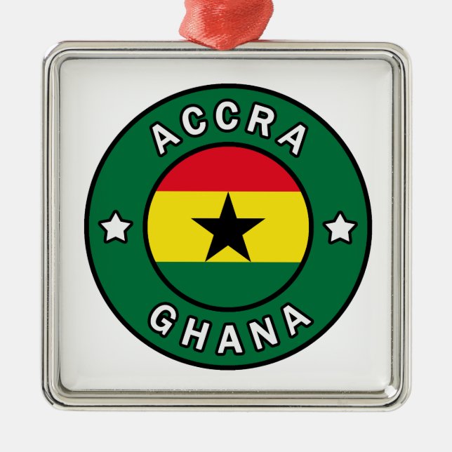 Accra Ghana Metal Tree Decoration (Front)
