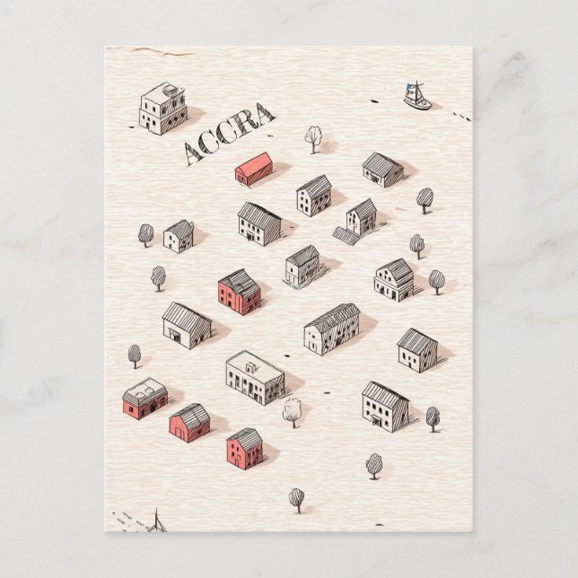 Accra Ghana Travel Postcard (Front)