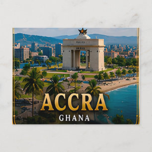 Accra Independence Arch and Atlantic Coast Postcard