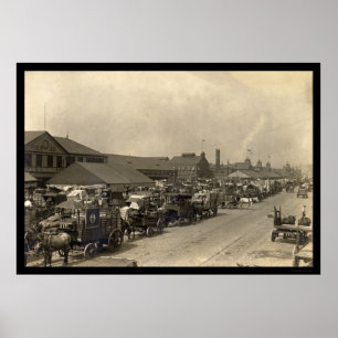 Accumulating Wagon Loads of Food in New York 1916 Poster