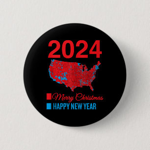 Accurate Election Map Merry Christmas Happy New Ye 6 Cm Round Badge