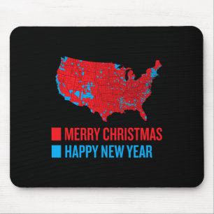 Accurate Election Map Merry Christmas Happy New Ye Mouse Mat
