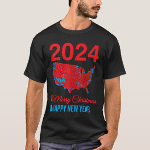 Accurate Election Map Merry Christmas Happy New Ye T-Shirt