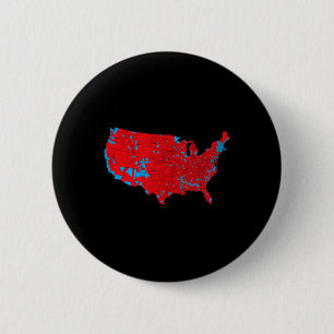 Accurate Map Of 2024 Election Results 1 6 Cm Round Badge