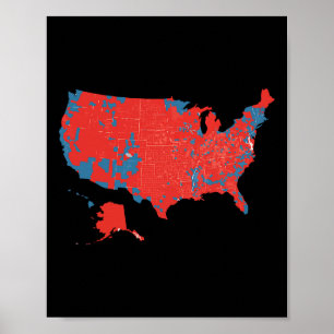 Accurate Map Of 2024 Election Results  Poster