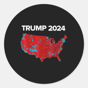 Accurate Map Of 2024 Election Results Trump Mega Classic Round Sticker