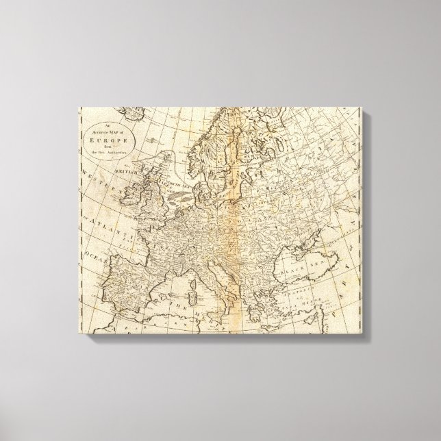 Accurate Map of Europe Canvas Print (Front)