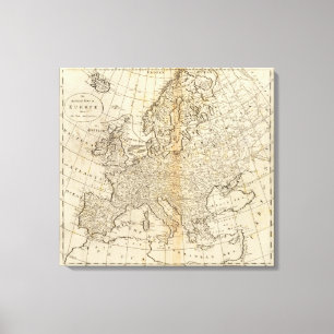 Accurate Map of Europe Canvas Print