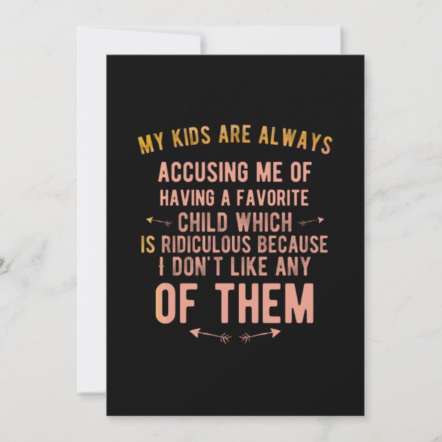 Accusing child thank you card (Front)