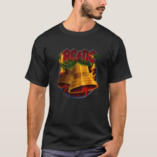 ACDC Christmas Hells Bells X Mas Rock Music Band M T-Shirt (Front)