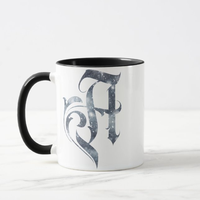 ACE - A - grey sparkle snow Mug (Left)