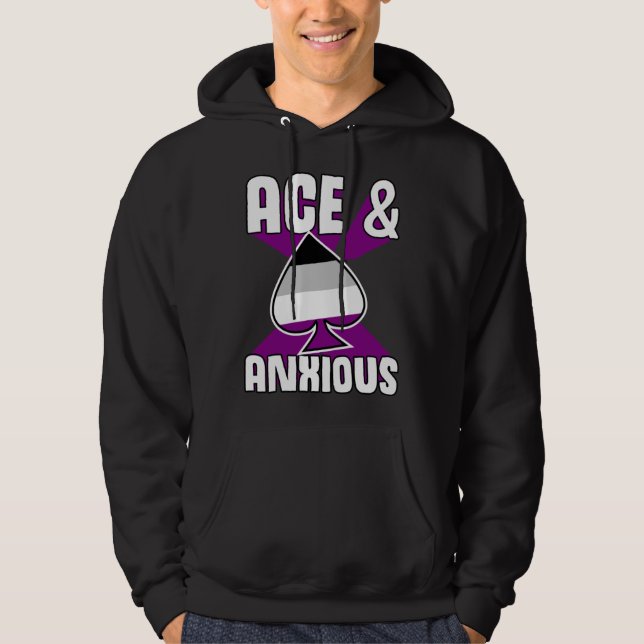 Ace And Anxious  Asexual Pride Symbol Introvert Hoodie (Front)
