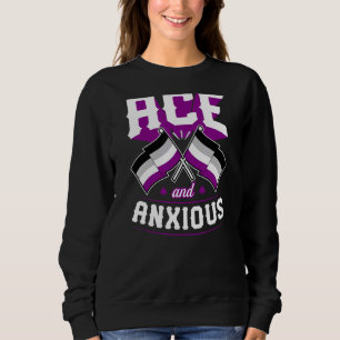 Ace And Anxious Cute Asexual Pride Flag Ace Aesth Sweatshirt