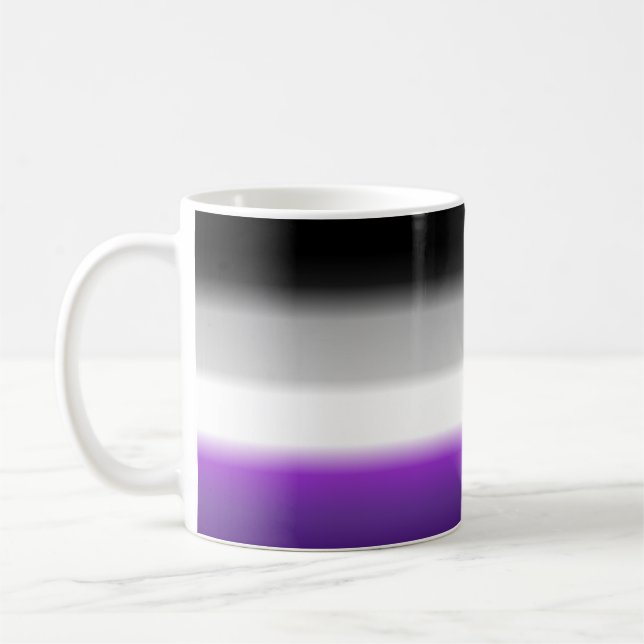 Ace Asexual Gradient Pride Flag: Horizontal Stripe Coffee Mug (Left)