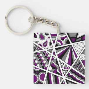 Ace Asexual Pride Zen Doodle Key Ring