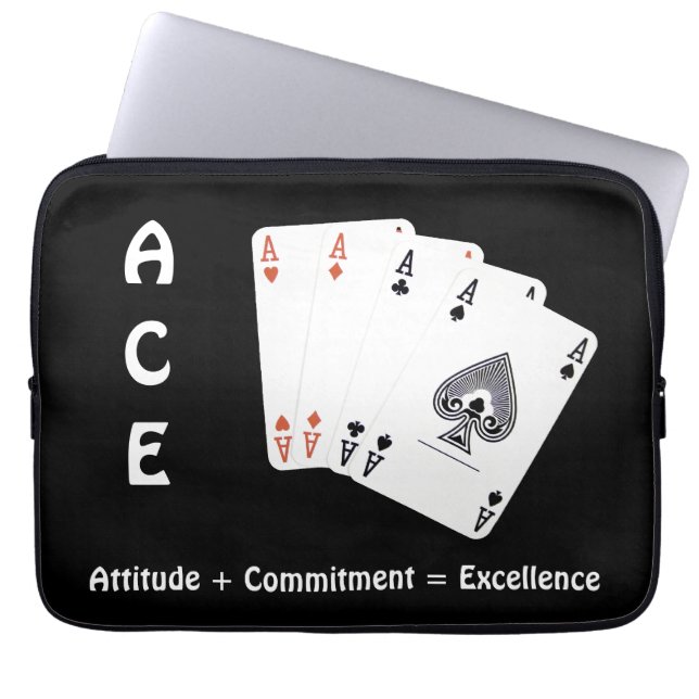 ACE Attitude + Commitment = Excellence Laptop Sleeve (Front)