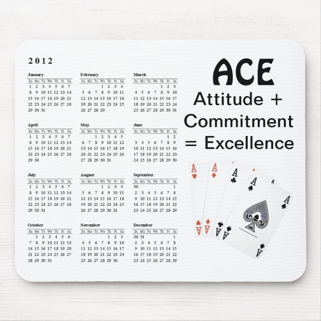 ACE Attitude + Commitment = Excellence Mouse Mat (Front)